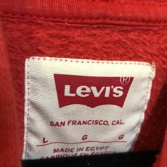 LEVI’S | Youth Red Levi’s Blue Logo Hoodie, Size Large - Picture 3 of 6